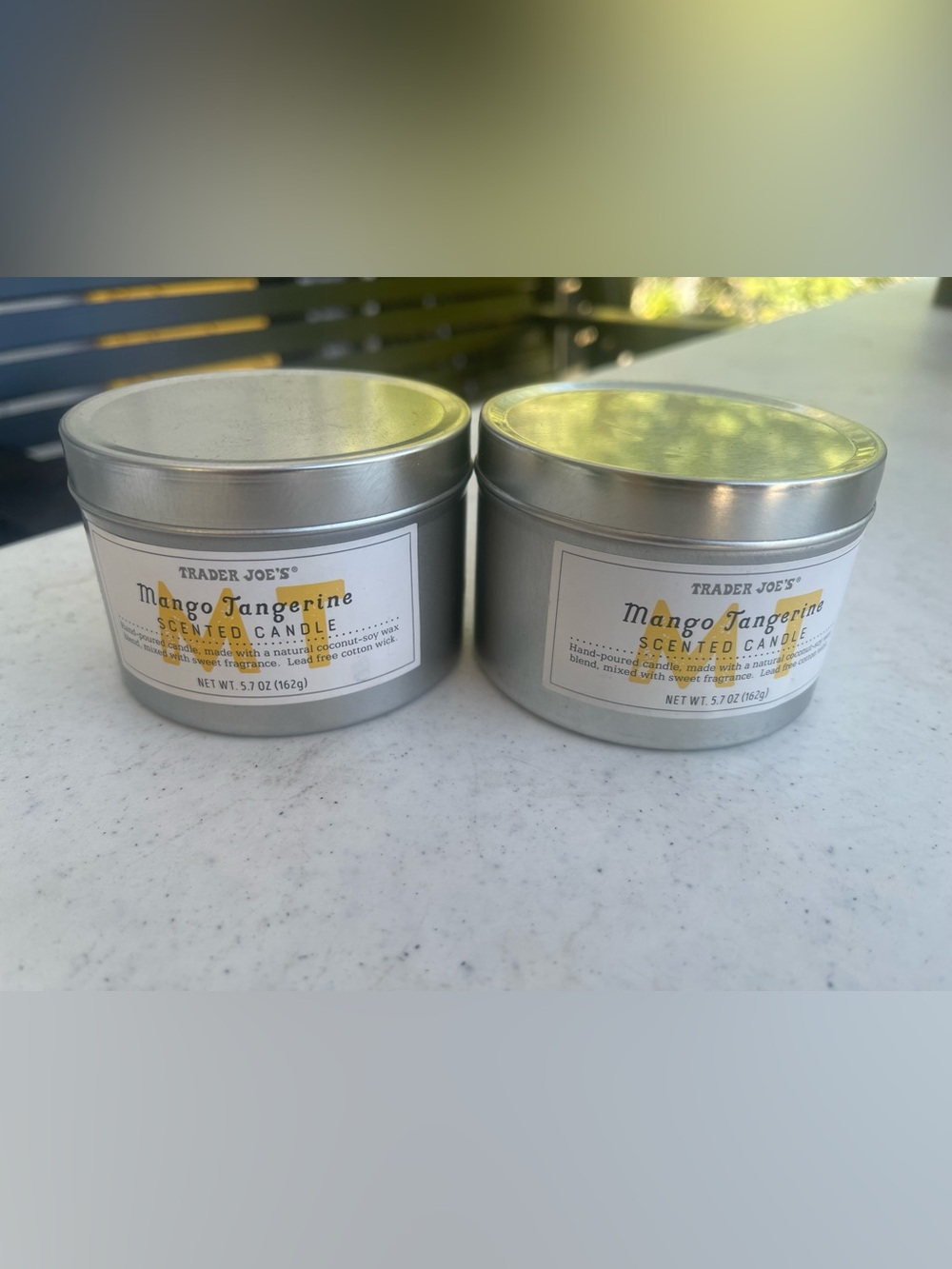 Mango Tangerine Scented Candle - Silver Tin (Set of 2) 5.7 ounce